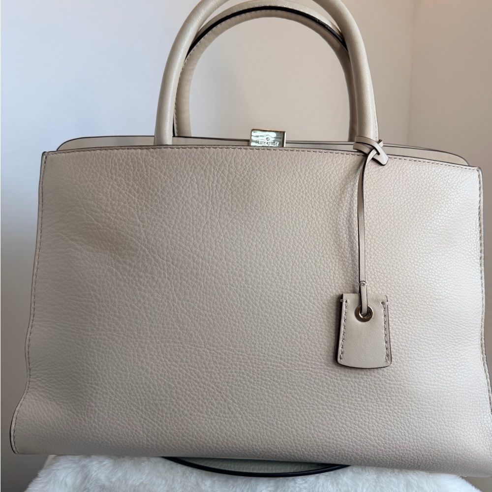 Kate Spade Pebble Leather Cream/Off White Satchel Style Purse